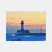 Lighthouse Duluth Minnesota Fleece Deken (Voorkant (Horizontaal))