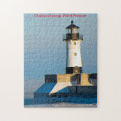 Lighthouse Duluth Minnesota.kerstgroeten Legpuzzel (Verticaal)