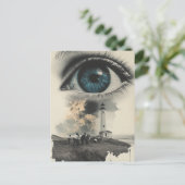 Lighthouse Eyeball and Farmers Surreal Vintage Briefkaart (Staand voorkant)
