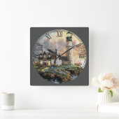 Lighthouse Fine Art Roman Numeral Vierkante Klok (Huis)