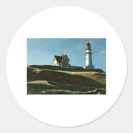 Lighthouse Hill - Edward Hopper Ronde Sticker (Voorkant)