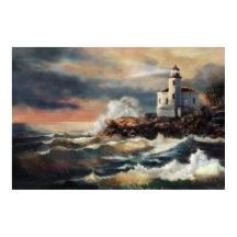 Lighthouse in evening glow