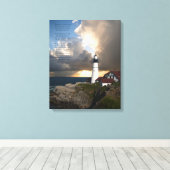 Lighthouse Inspirerend Citaat Verrekend Canvas Dru Afdruk (Insitu (Houten vloer))