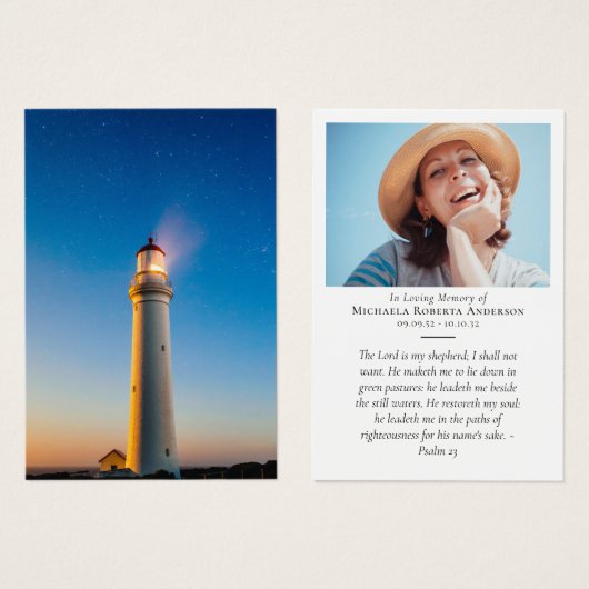 Lighthouse Memorial Prayer Kaart (Voorkant /achterkant)