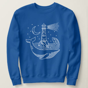Lighthouse Moon Whale Trui
