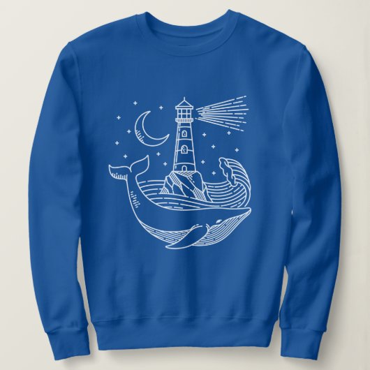 Lighthouse Moon Whale Trui (Design voorkant)
