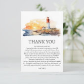 Lighthouse Nautical Strand Bruidsmeisjesfeest Them Bedankkaart (Staand voorkant)