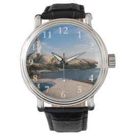 Lighthouse Nautical Travel Gepersonaliseerd horlog Horloge