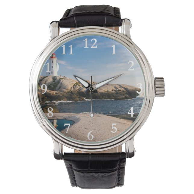 Lighthouse Nautical Travel Gepersonaliseerd horlog Horloge (Voorkant)