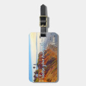 Lighthouse Ocean Cliffs Foto Kies uw eigen pad Bagagelabel (Voorkant verticaal)