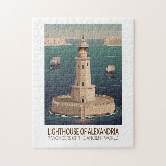 Lighthouse of Alexandria 7 Wonders of the World Legpuzzel (Verticaal)