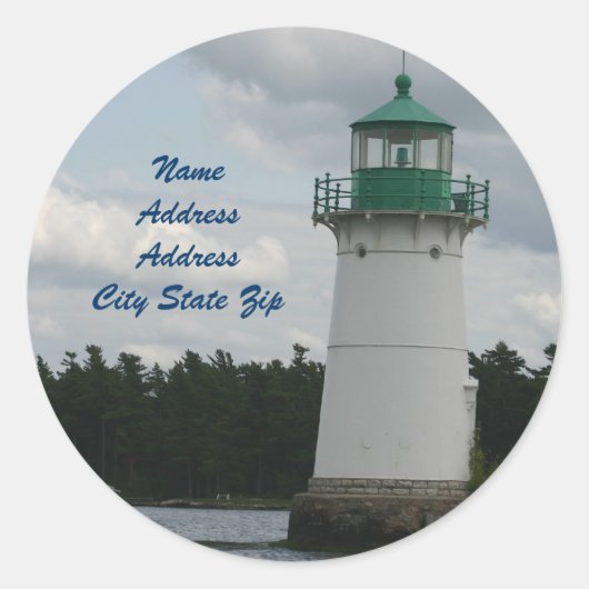 Lighthouse of Love Adreslabel Ronde Sticker (Voorkant)