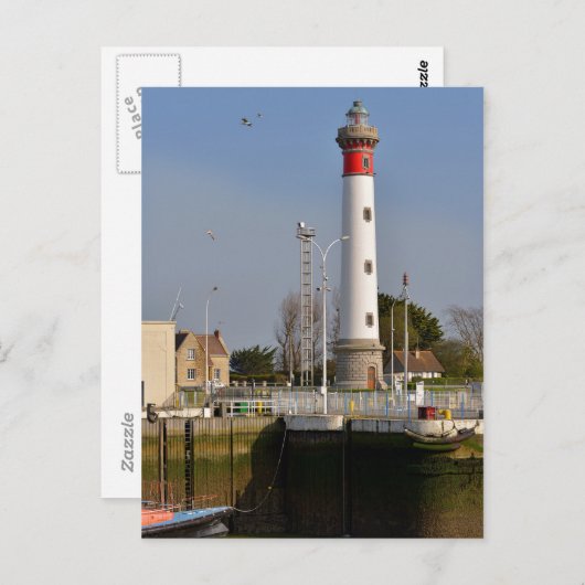 Lighthouse of Ouistreham in Frankrijk Briefkaart (Voorkant / Achterkant)
