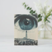 Lighthouse Oogbal Surreal Vintage Briefkaart (Staand voorkant)