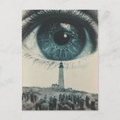 Lighthouse Oogbal Surreal Vintage Briefkaart (Voorkant)