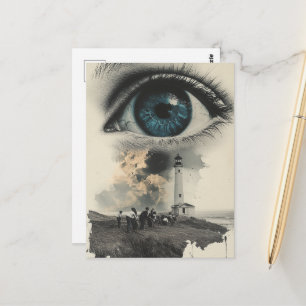 Lighthouse Oogbol en Surrealistische Vintage Boere Briefkaart