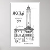 LIGHTHOUSE OP DE ARCHITECTUUR VAN ALCATRAZ ISLAND POSTER (Voorkant)
