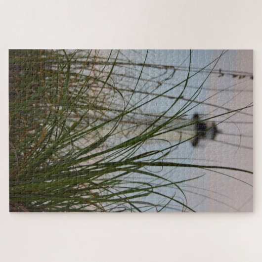 LIghthouse op zandgrasstrand - 20x30 - 1014 pcs Legpuzzel (Horizontaal)