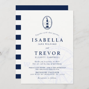 Lighthouse Pier nautische bruiloft uitnodiging
