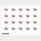 Lighthouse Pier Tweedekker Blauwe Golven Ster Sticker (Vel)