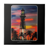 Lighthouse Point Lighthouse-schilderij op een Tegeltje (Voorkant)