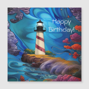 Lighthouse Point Magnetische verjaardagskaart Uitnodiging