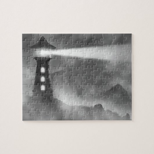 LIGHTHOUSE PUZLE IN ZWART N WHITE LEGPUZZEL (Horizontaal)