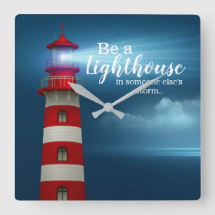 Lighthouse Quote Vierkante Klok