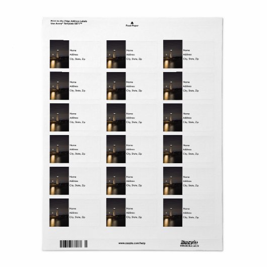 Lighthouse Rockwall Harbour-adreslabel Etiket (Full Sheet)