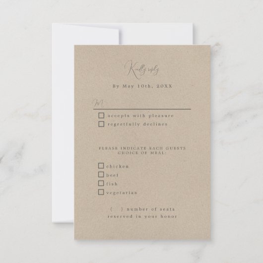 Lighthouse RSVP maaltijdkeuzes (Achterkant)