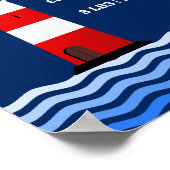 Lighthouse Sailboat Nautical Baby Boy Birth Stats Poster (Hoek)