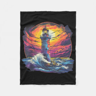 Lighthouse Sailing Sea Beach Boating Seaside House Fleece Deken