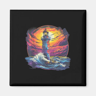 Lighthouse Sailing Sea Beach Boating Seaside House Magneet