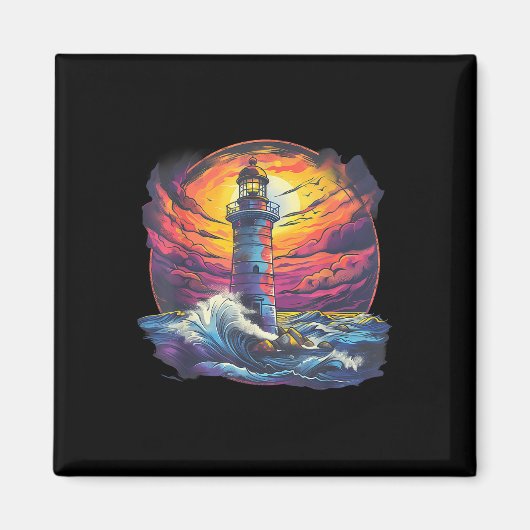 Lighthouse Sailing Sea Beach Boating Seaside House Magneet (Voorkant)
