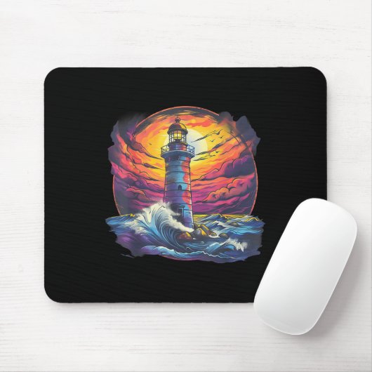 Lighthouse Sailing Sea Beach Boating Seaside House Muismat (Met muis)