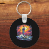 Lighthouse Sailing Sea Beach Boating Seaside House Sleutelhanger (Voorkant)