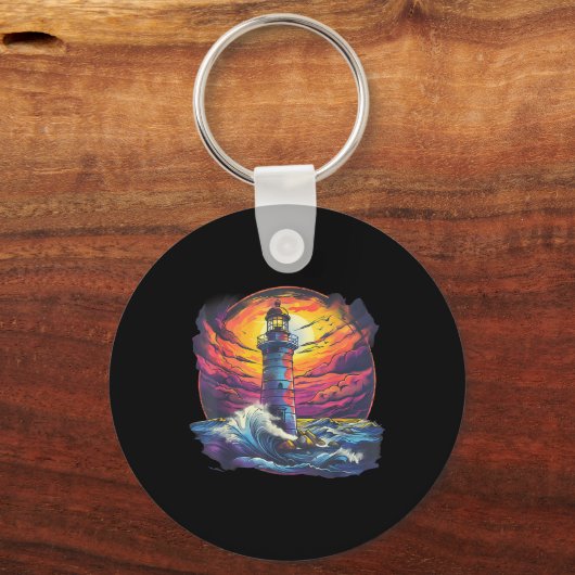 Lighthouse Sailing Sea Beach Boating Seaside House Sleutelhanger (Voorkant)