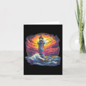 Lighthouse Sailing Zee Beach Boating Seaside House Kaart (Voorkant)