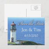 lighthouse save the date aankondigingskaart (Voorkant / Achterkant)
