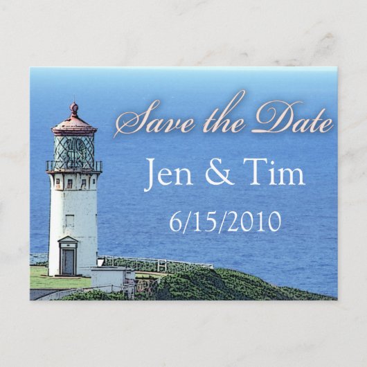 lighthouse save the date aankondigingskaart (Voorkant)