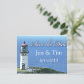 lighthouse save the date aankondigingskaart (Staand voorkant)