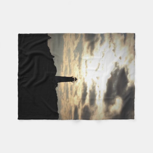 Lighthouse Silhouette Fleece Deken (Voorkant (Horizontaal))