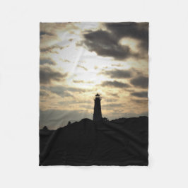 Lighthouse Silhouette Fleece Deken