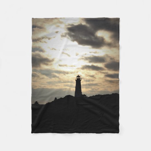 Lighthouse Silhouette Fleece Deken (Voorkant)
