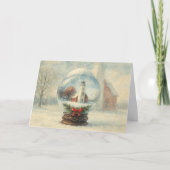 Lighthouse Snow Globe Christmas Holiday Card Kaart (Voorkant)