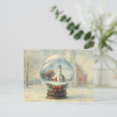 Lighthouse Snowglobe Christmas winter postcard Briefkaart (Staand voorkant)