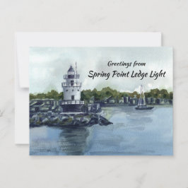 Lighthouse Spring Point Ledge Maine Oceaan Briefkaart