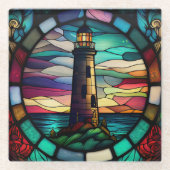 Lighthouse Square Glas Onderzetter (Voorkant)