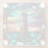 Lighthouse Square Glass Onderzetter Glazen Onderzetter (Achterkant)