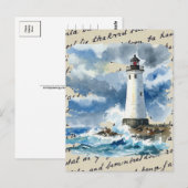 Lighthouse Storm Ocean Briefkaart (Voorkant / Achterkant)